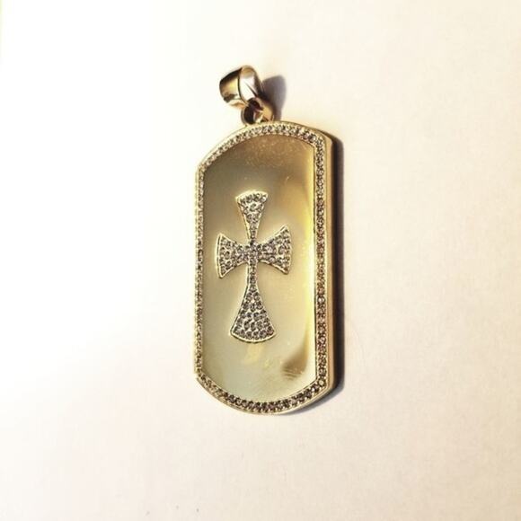 New stainless steel cross made from CZs‎ Pendant - Picture 3 of 3